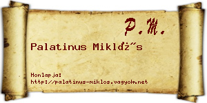 Palatinus Miklós névjegykártya